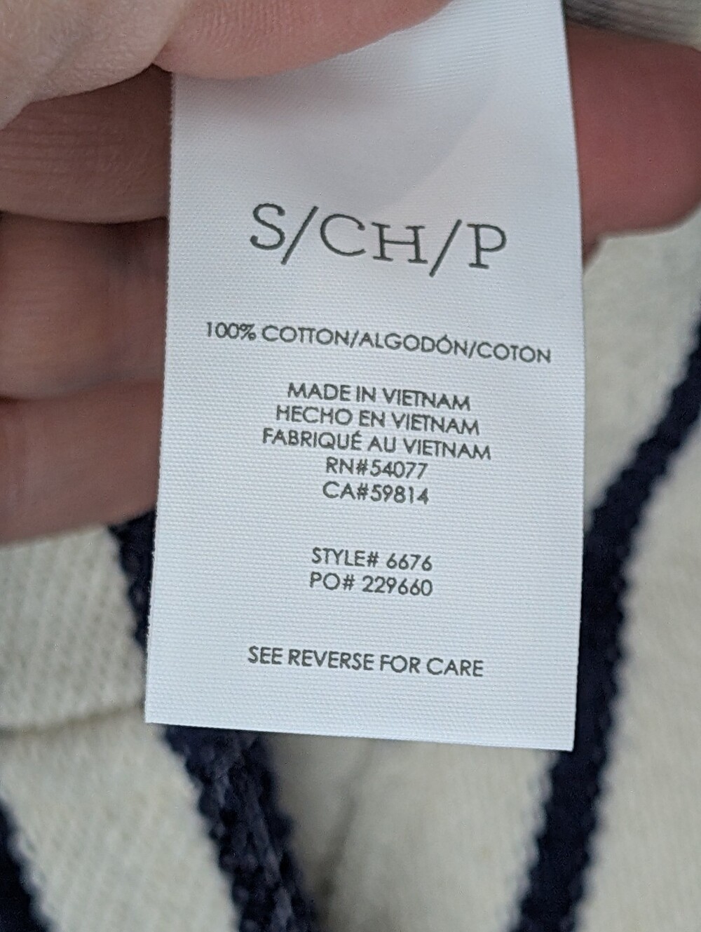 Cabi Even Keel navy and white jacket PTP: 20-21, L: 20 - Picture 7 of 8